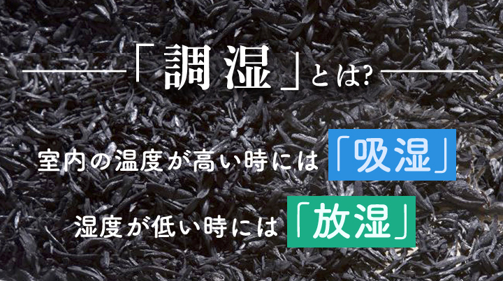 調湿とは？室内の温度が高いときには吸湿、湿度が低いときには放湿します。